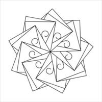 Kids art Circular pattern flower of mandala with black and white vector