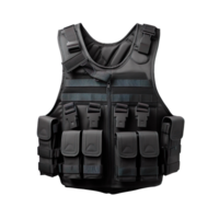 black bulletproof vest isolated on transparent background png