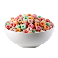 cereal cookies in a bowl isolated on transparent background png