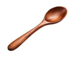 Dark brown wooden spoon isolated on transparent background png