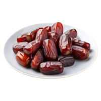 Dates in a plate isolated on transparent background png