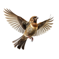 Flying Sparrow isolated on transparent background png