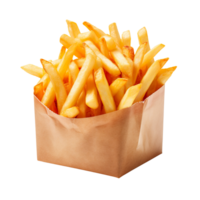 french fries in a box isolated on transparent background png