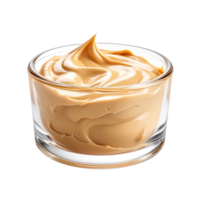 Glass bowl of peanut butter isolated on transparent background png
