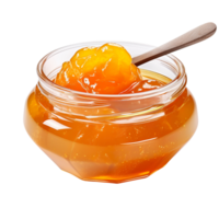 glass bowl of apricot jam isolated on transparent background png