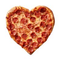 Heart shaped pizza isolated on transparent background png