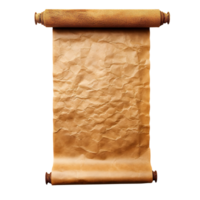 Old paper scroll isolated on transparent background png