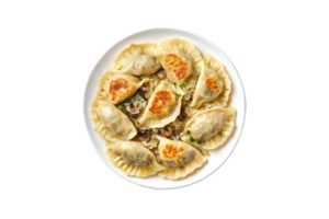 Pierogi with mushrooms and onions on a transparent background png