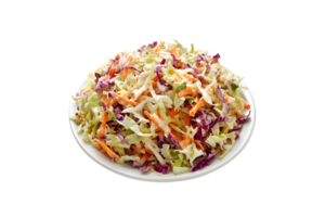 Fresh coleslaw salad with creamy dressing on a transparent background png