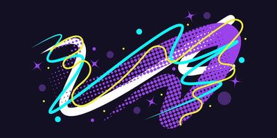 Creative Abstract Background with Colorful Lines and Halftone Dots in Pop Art Style. Vibrant and Dynamic Background vector