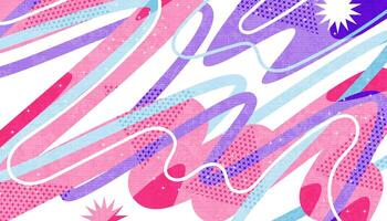 Abstract Colorful Background with Wave Shapes in Pop Art Style vector