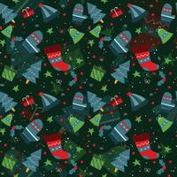 Hand drawn christmas pattern design background. . vector