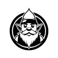 A gnome with a beard and mustache in a circle vector