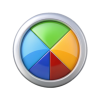 Cartoonist style round 3D chart isolated on transparent background png