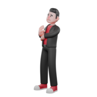 Choreographer in 3D. A male choreographer stands with both hands in front of his body with a happy expression. Dance Artist Model png