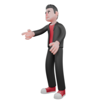 Dance Star in 3D. A male choreographer stands with his right hand pointing forward. Choreographer Character png
