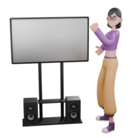 A female dancer stands facing right while looking to the left, while her left hand is raised while holding it and her left hand wants to hold the white board in front of her. png