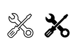 Setting icon set. Wrench and screwdriver icon, Repair sign for web site Computer and mobile app vector