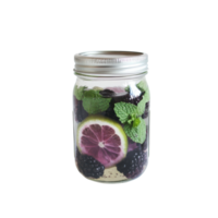 Refreshing Blackberry Mint Detox Water for Healthy Hydration on transparent background png