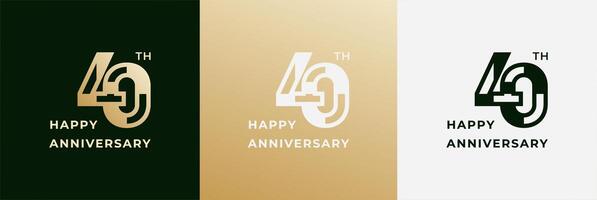 Logo happy anniversary 40th, 40 years, Creative template for celebration, birthday, greeting and invitation. Editable file vector