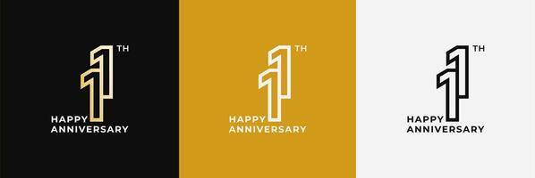 Logo happy anniversary 11th, 11 years, Creative design template for celebration, birthday, greeting. Editable file vector