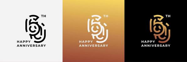 Logo design years 60th, 60 years anniversary, Creative design template for celebration, greeting, birthday and invitation. Editable file vector
