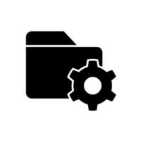 Icon Glyph folder setting. Solid style. vector
