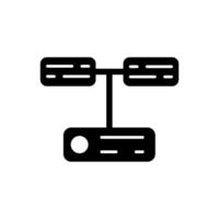 Icon Glyph database system. Solid style. vector