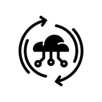 Icon Glyph reload cloud system. Solid style. vector
