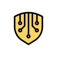 Icon Line Color system shield. Outline fill color style. vector