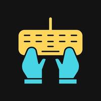 Icon Flat Color hand typing keyboard. Fill color style. vector