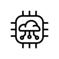 Icon Line Cloud Server Processor. Outline style. vector