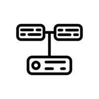 Icon Line database system. Outline style. vector
