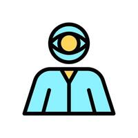 Icon Line Color spy man. Outline fill color style. vector