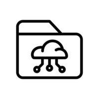 Icon Line folder cloud system. Outline style. vector