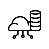 Icon Line cloud server database. Outline style. vector