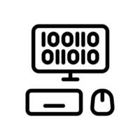 Icon Line computer binary coding. Outline style. vector