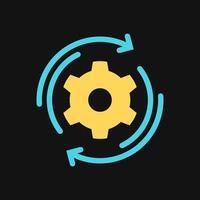 Icon Flat Color reload setting. Fill color style. vector