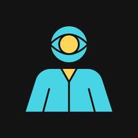 Icon Flat Color spy man. Fill color style. vector