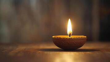 Happy diwali elegant diya background with text space concept photo
