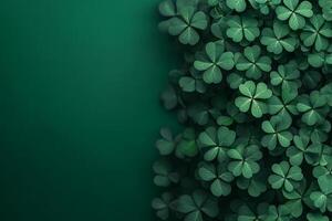 Minimalist St. Patrick's Day background with green hues and subtle shamrock patterns photo