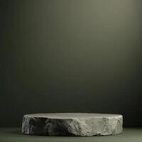 stone podium with olive background for display product photo