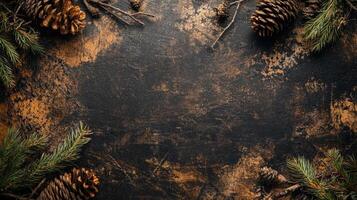 rustic background featuring natural textures, wood elements, and a dark backdrop. It provides ample space for product placement and promotional text photo