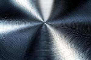 High-quality metal texture background with polished stainless steel plate with a gleaming reflection. photo