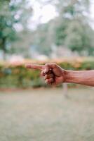 hand fingers displaying various symbols and number or gestures photo