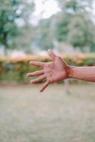 hand fingers displaying various symbols and number or gestures photo