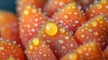 A close up of a bunch of water droplets on an orange flower photo