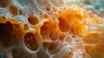 A close up of a soap bubble with bubbles photo