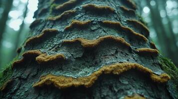 A close up of moss on a tree trunk photo