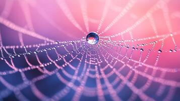 Water droplets on a spider web photo
